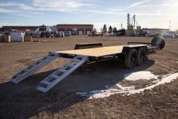 18′ Tandem Axle Equipment Trailer – Slide In Aluminum Ramps full