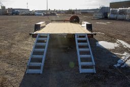 18′ Tandem Axle Equipment Trailer – Slide In Aluminum Ramps full