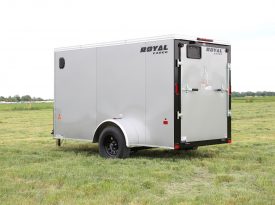 Enclosed Cargo Trailer 5′ W x 12′ L w/V-Nose – 64″ Wall Height