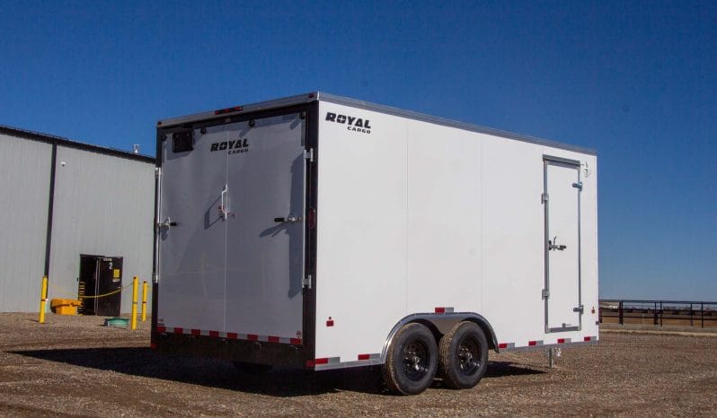 Enclosed Cargo Trailer 8′ W x 18′ L w/ V-Nose- 86″ Wall Height full