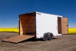 Enclosed Cargo Trailer 8′ W x 18′ L w/ V-Nose- 86″ Wall Height full