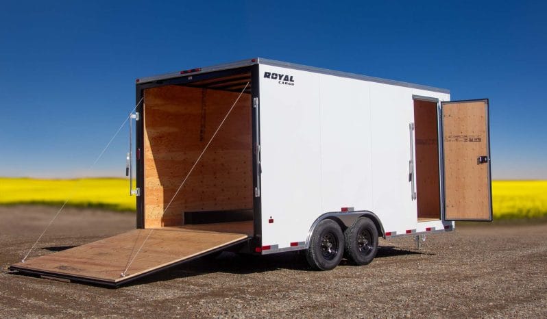 Enclosed Cargo Trailer 8′ W x 18′ L w/ V-Nose- 86″ Wall Height full