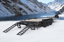 22′ Triple Axle Equipment Trailer w/ 2′ Beavertail – Fold Up Ramps full