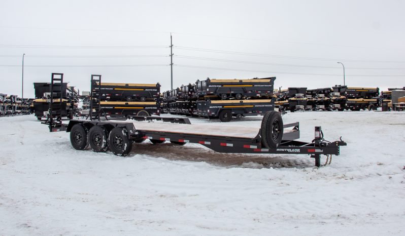 22′ Triple Axle Equipment Trailer w/ 2′ Beavertail – Fold Up Ramps full