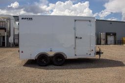 Enclosed Cargo Trailer 7′ W x 16′ L w/ V-Nose – 86″ Wall Height full