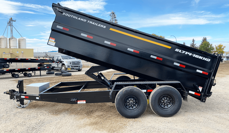 7’ W x 14’ L Tandem Axle Dump Trailer 3-Way Tailgate, GVWR 17,120 lbs or Payload 12,934 lbs. full