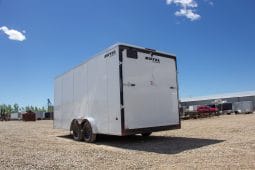 Enclosed Cargo Trailer 7.5’W x 16’L with V-Nose 86” Wall Height Rear Barn or Ramp Door 7,700 lbs. or Payload 5,389 lbs. full