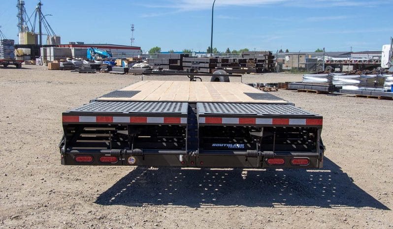 20′ & 25′ High Boy Tandem Axle Equipment Beavertail Trailer w/ Flip Over Ramps full
