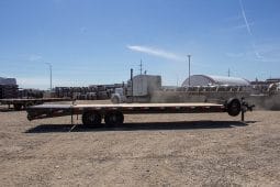 20′ & 25′ High Boy Tandem Axle Equipment Beavertail Trailer w/ Flip Over Ramps full