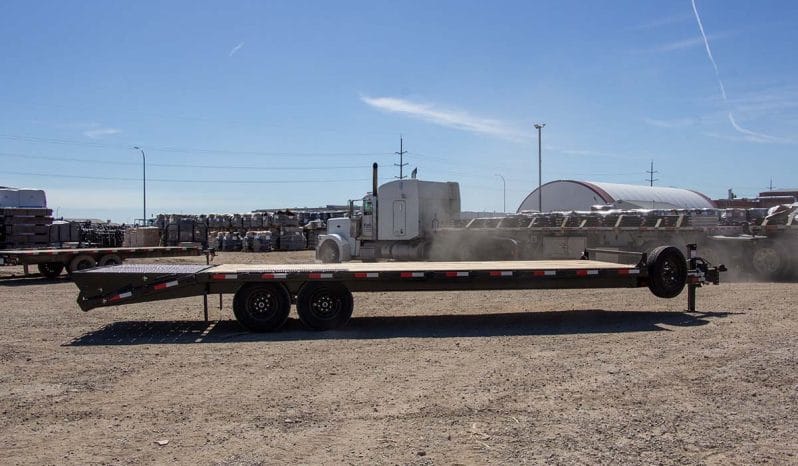 20′ & 25′ High Boy Tandem Axle Equipment Beavertail Trailer w/ Flip Over Ramps full