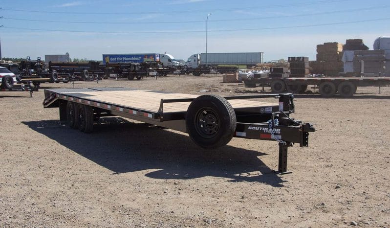 20′ & 25′ High Boy Tandem Axle Equipment Beavertail Trailer w/ Flip Over Ramps full