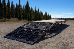 20′ & 25′ High Boy Tandem Axle Equipment Beavertail Trailer w/ Flip Over Ramps full