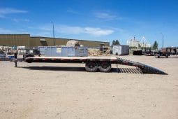 20′ & 25′ High Boy Tandem Axle Equipment Beavertail Trailer w/ Flip Over Ramps full