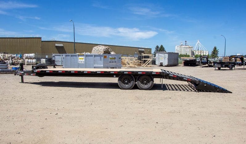 20′ & 25′ High Boy Tandem Axle Equipment Beavertail Trailer w/ Flip Over Ramps full