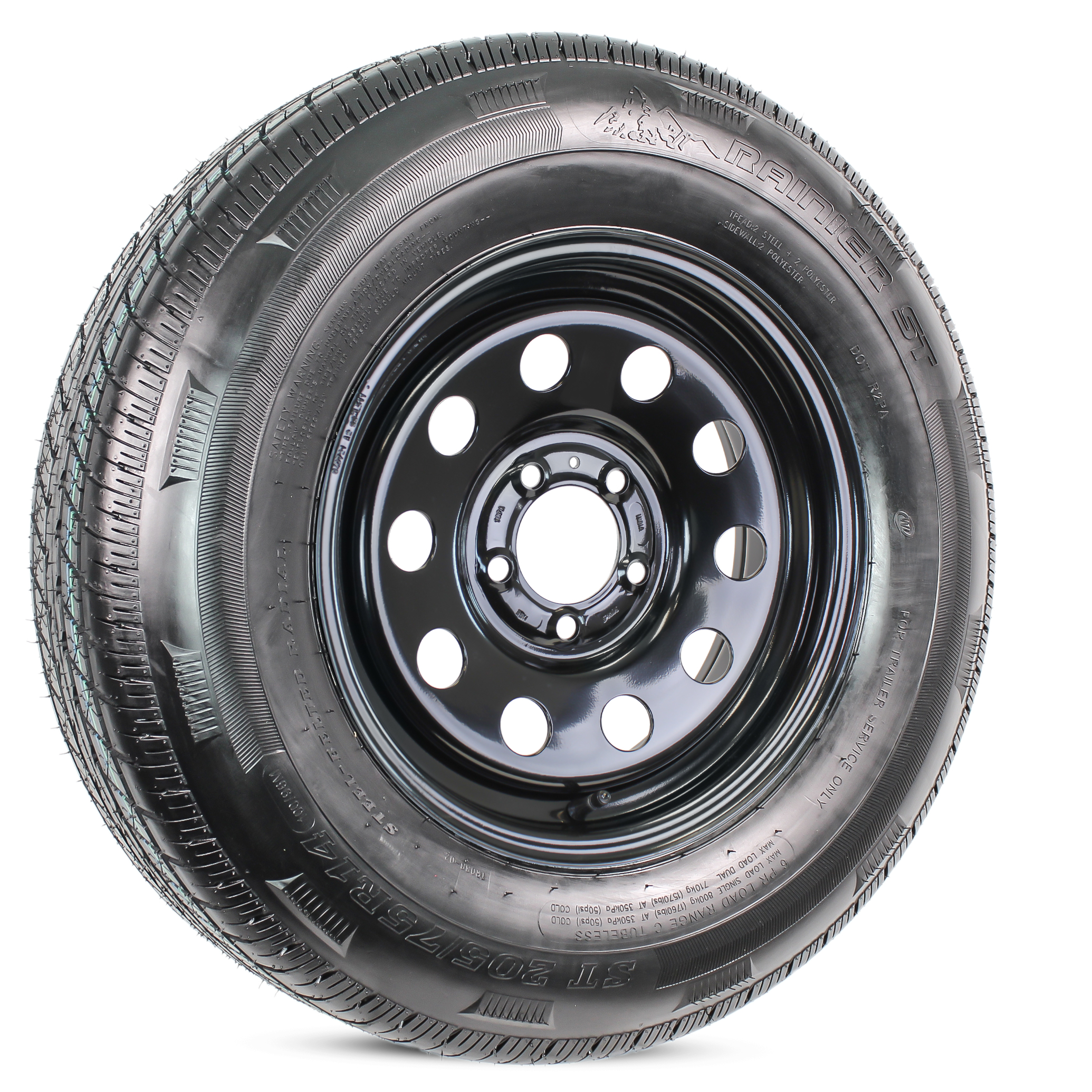 Radial ST 205/75R14 — Black Modular Wheel (Rainier)