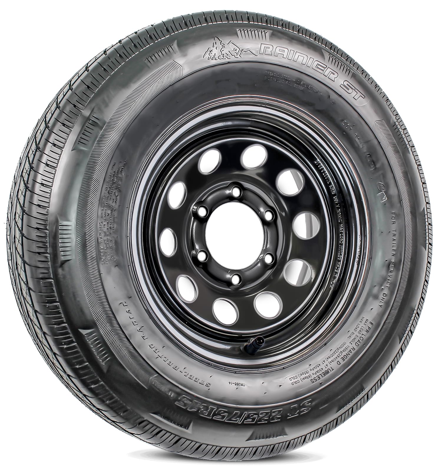 Radial ST 225/75R15 — Black Modular Wheel (Rainier)