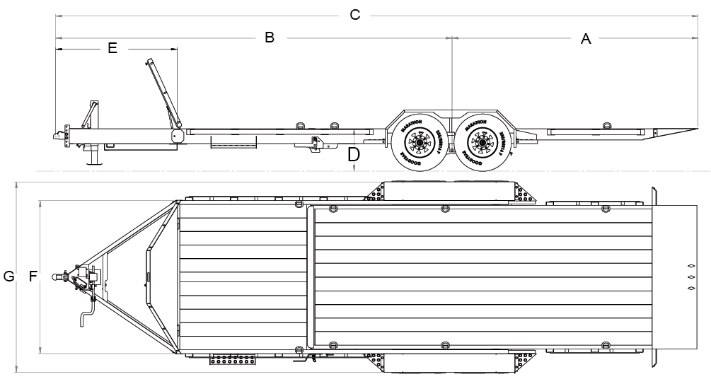 LBAT7 & 8 Tilt Deck Line Drawing