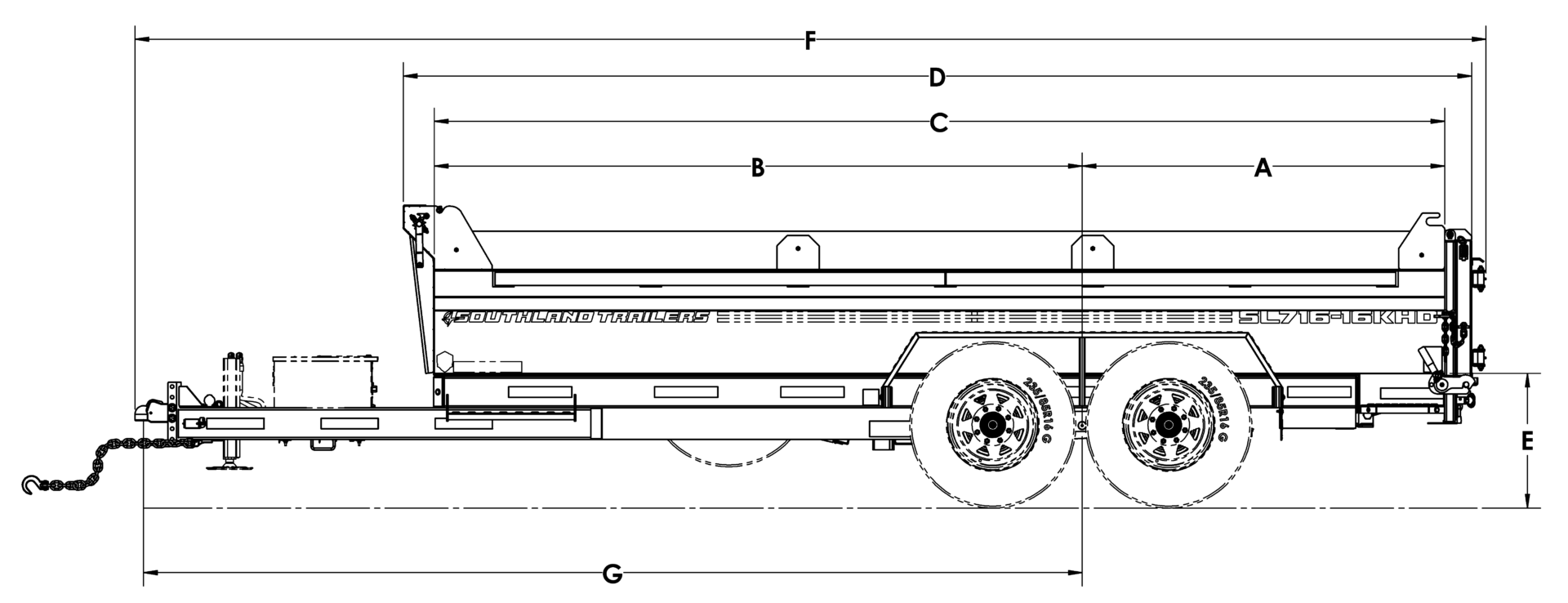 SL716-16KHD Line Drawing